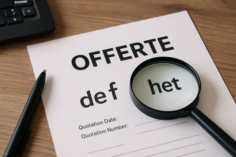 De of het offerte: wat is correct